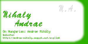 mihaly andrae business card
